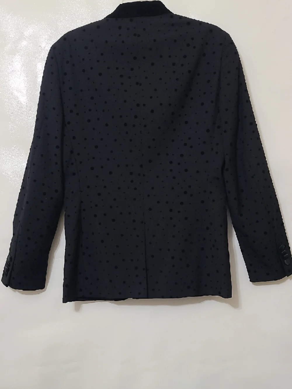 Bar III Men's Slim Fit Black Polka Dot Velvet-Trim‎ 2-Button Blazer Jacket - 38R